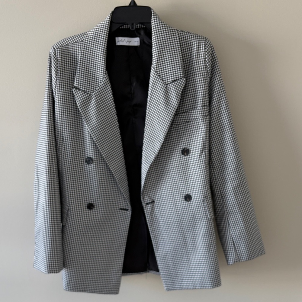 Black and White Houndstooth Women's Blazer